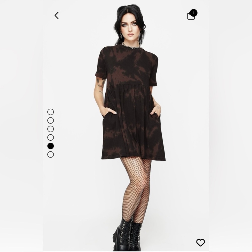 DISTURBIA Black Brown tie dye Dress